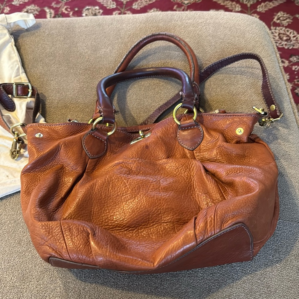 J. Crew Soft Leather Crossbody Handbag Purse W Dust Pouch (TD)